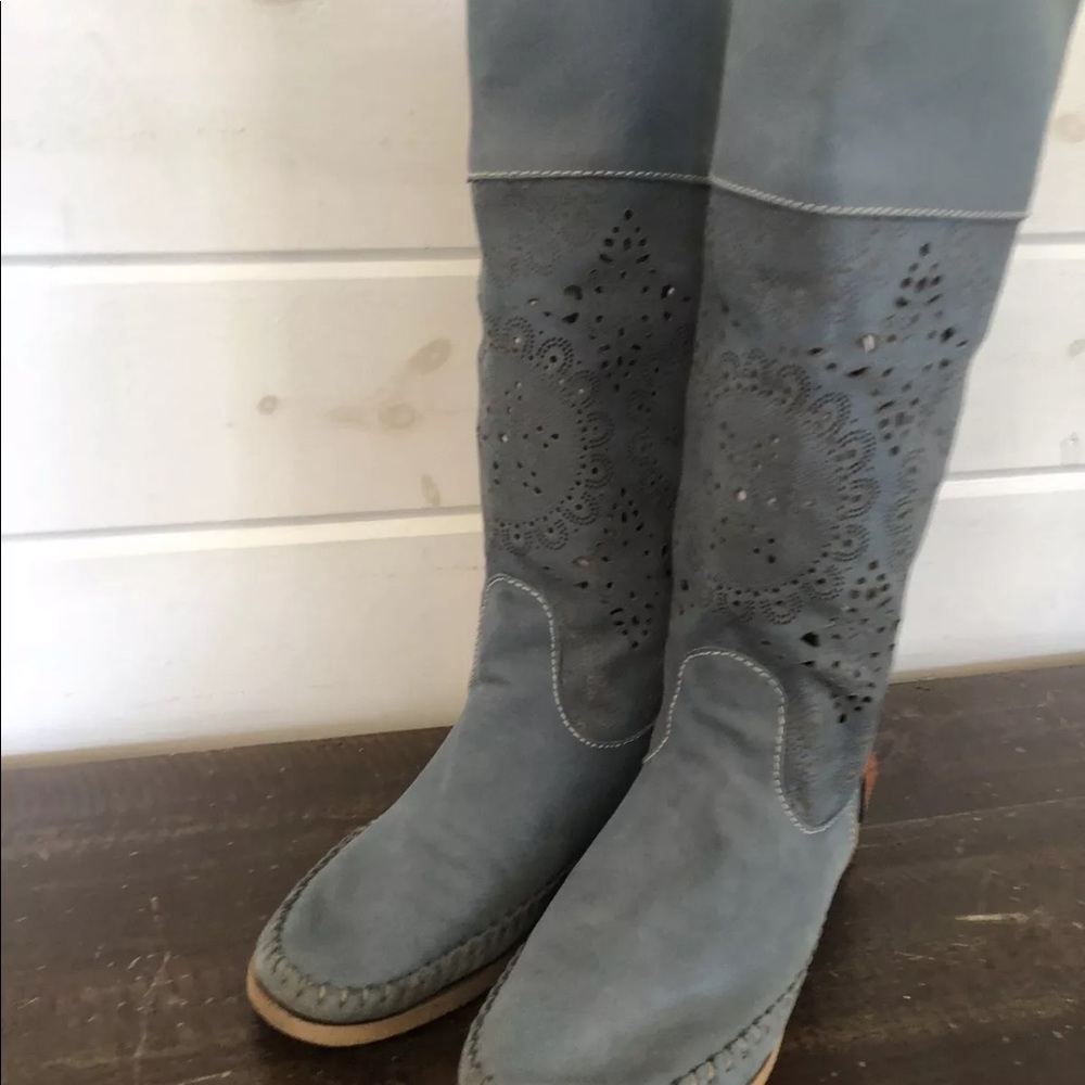 Karma of charme gray blue boots size 38 size 8